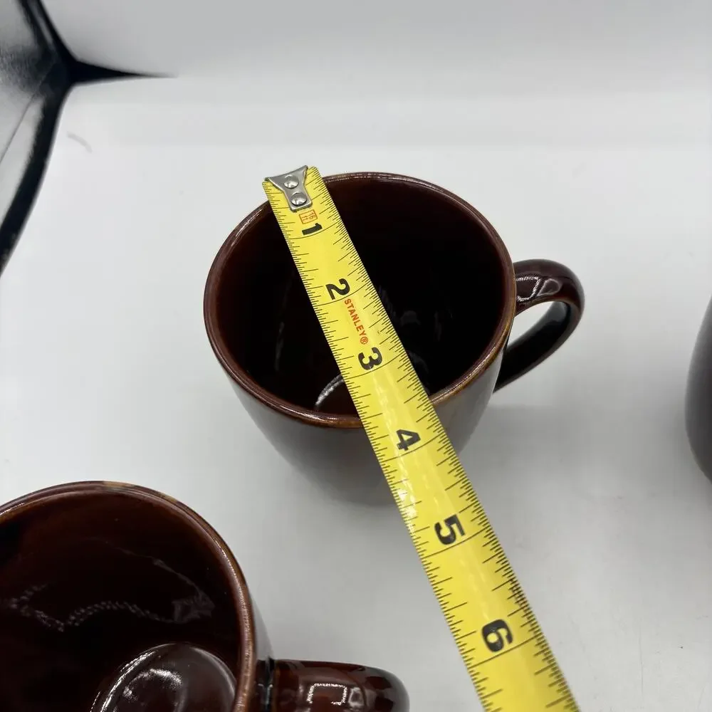 Sango Avanti Brown‎ 4722 Coffee Mugs Set of 4 Swirl Stripe 4